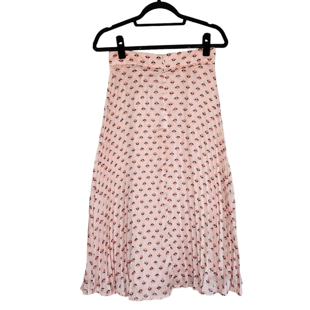 Ann Taylor Crinkle Fold Midi Skirt - Pink Fruit Pattern - Picture 3 of 6